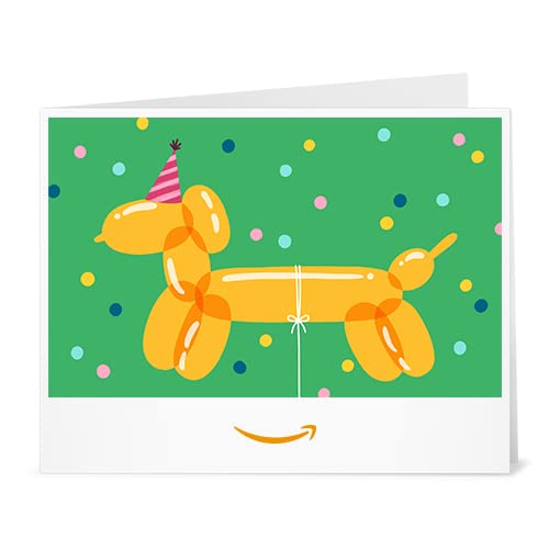 Amazon Gift Card - Print - Milestone Dog Balloon and a Party Hat