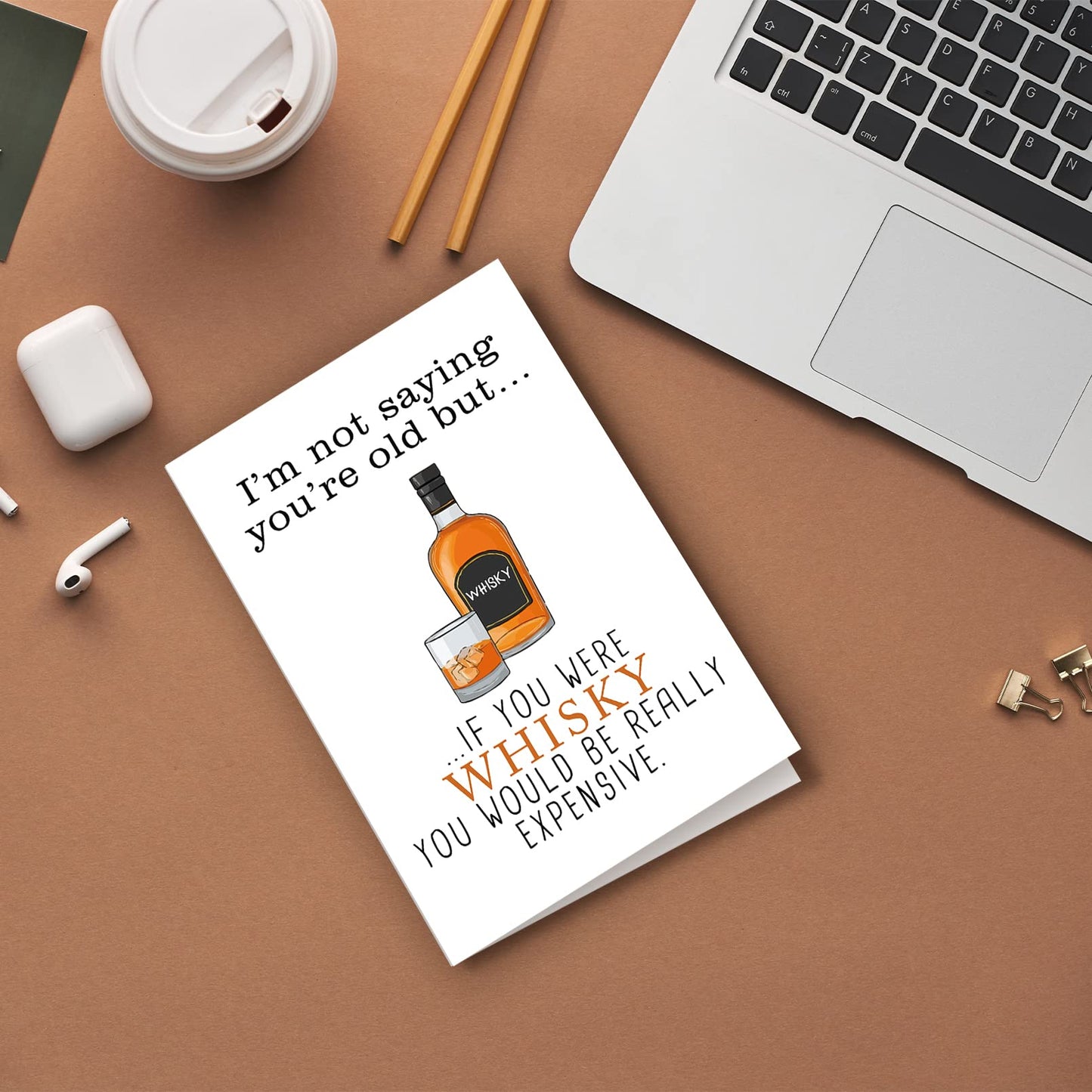 Cute Joke Bday Card for Boyfriend Girlfriend, Whiskey Birthday Card for Friend, I Am Not Saying You Are Old, Funny Birthday Cards for Men Women