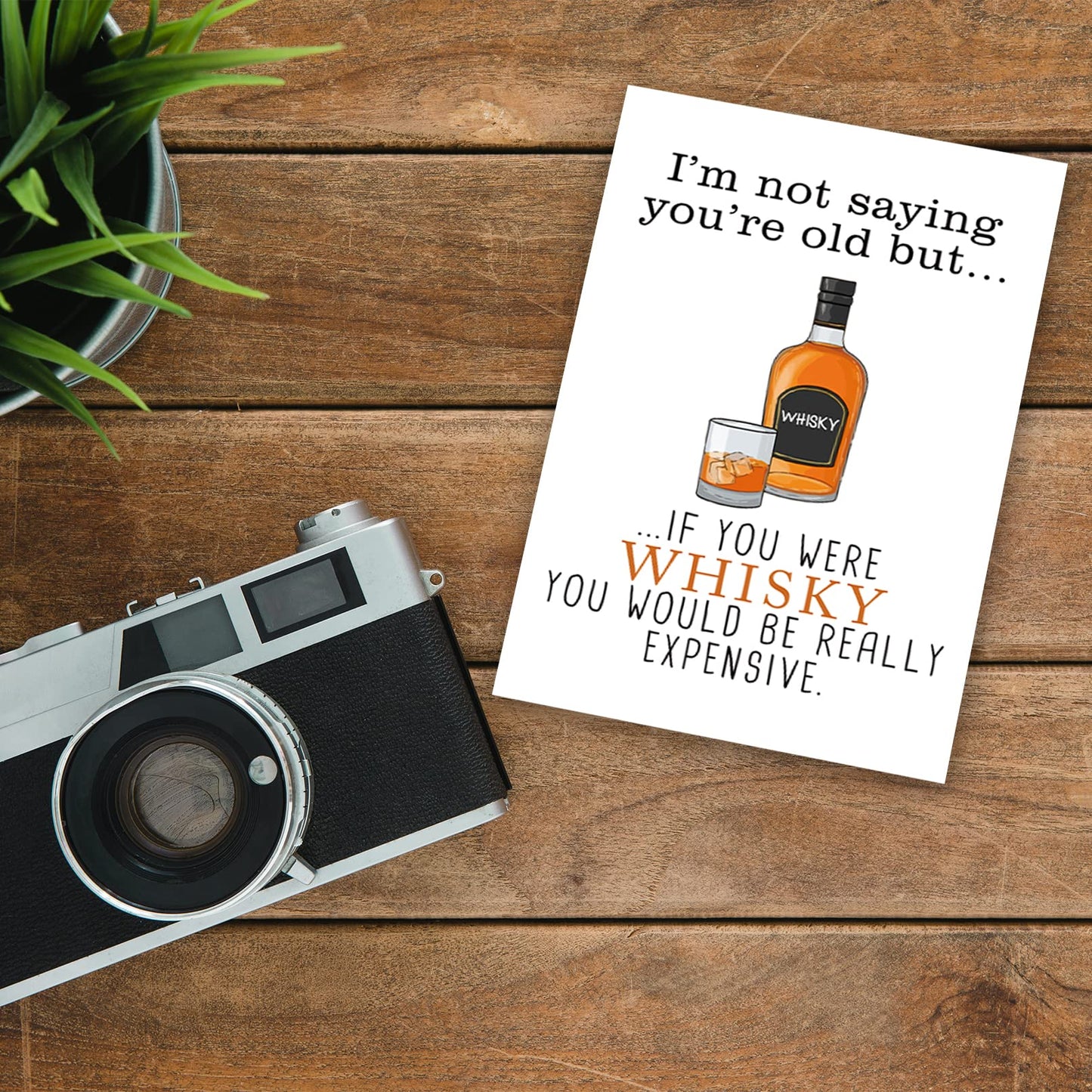 Cute Joke Bday Card for Boyfriend Girlfriend, Whiskey Birthday Card for Friend, I Am Not Saying You Are Old, Funny Birthday Cards for Men Women