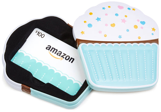 Amazon.ca $100 Gift Card in a Birthday Cupcake Tin (Birthday Cupcake Card Design)