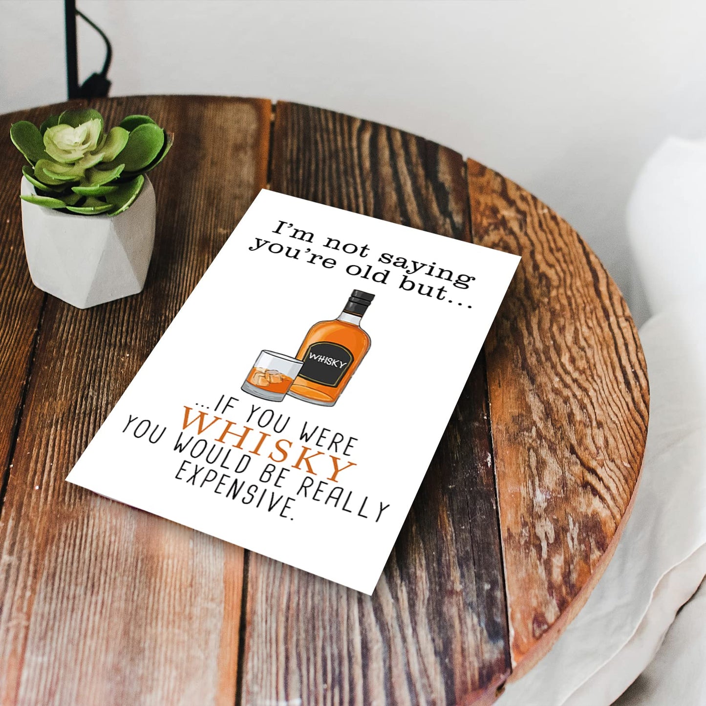 Cute Joke Bday Card for Boyfriend Girlfriend, Whiskey Birthday Card for Friend, I Am Not Saying You Are Old, Funny Birthday Cards for Men Women